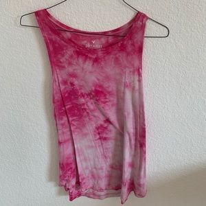 american eagle pink tie dye tank